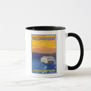 Ferry and Mountains - Bellingham, Washington Tasse
