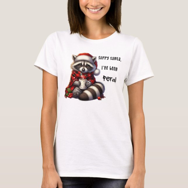 Ferry Christmas Raccoon Holiday T-Shirt (Vorderseite)