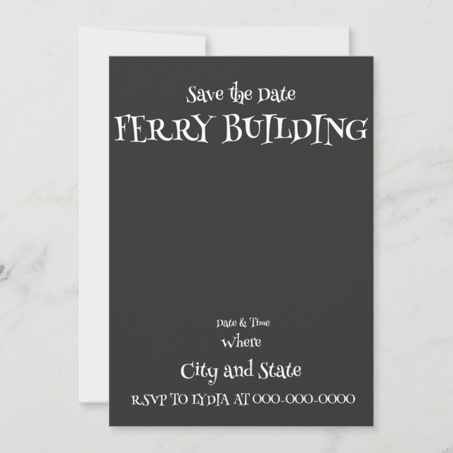 FERRY GEBÄUDE EINLADUNG (Vorderseite)