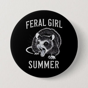 Ferry Girl Summer Opossum Vintag Button