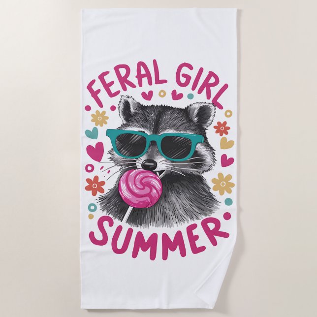 Ferry Girl Summer Opossum Vintag Strandtuch (Vorderseite)