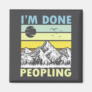 Fertig bevölkerte Vintage-Sonnenuntergangs-Berg-Ge Magnet