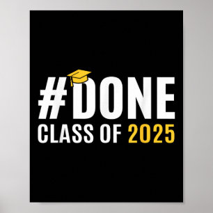 Fertig Cl von 2025 Senior Abschluss Gifts Graduate Poster