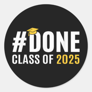Fertig Cl von 2025 Senior Abschluss Gifts Graduate Runder Aufkleber