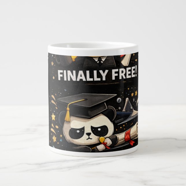 Fertig Endlich Frei Abschluss-Shirt Jumbo-Tasse (Vorderseite)
