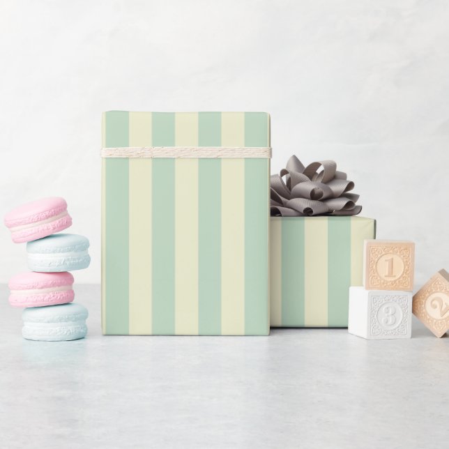 Fertig-grüne und gelbe Streifen Geschenkpapier (Babyparty)