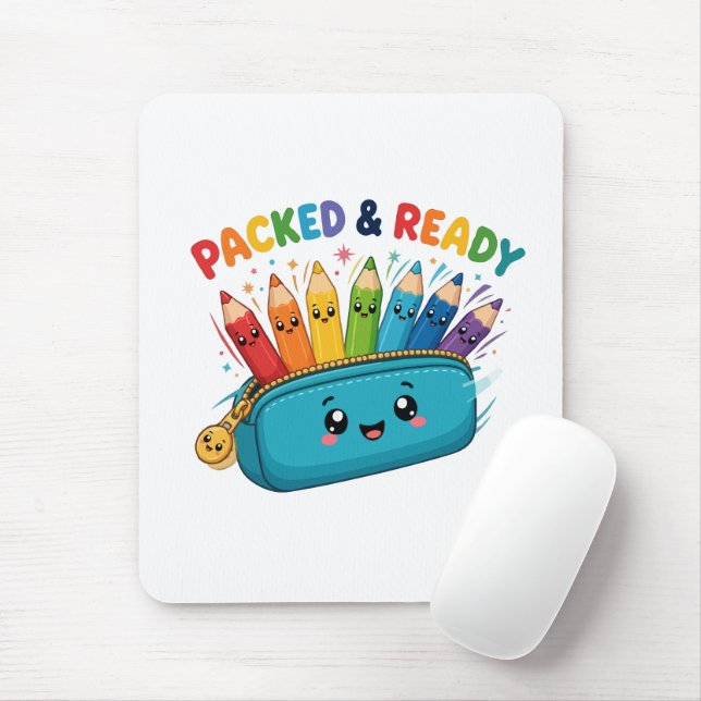 Fertig und Fertig Süße Schulmaterialien Mousepad (Mit Mouse)