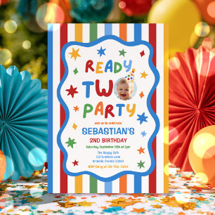 Fertig zum farbenfrohen Jungen-Geburtstagsfeier 2. Einladung