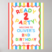 Fertig zum Feiern 2. Geburtstags-Willkommensschild