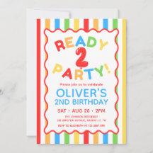 Fertig zum Party-Spaß Bunte Gestreifte 2. Geburtst