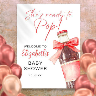 Fertig zum Platzen Sodawasserflasche Baby Shower W Poster