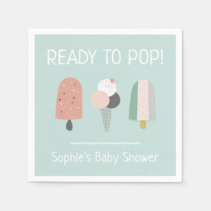 Fertig zum Pop Sommer-Baby-Shower-Servietten Mintg Serviette