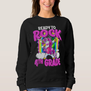 Fertig zum Rock 4. Grade Dabbing Einhorn zurück zu Sweatshirt