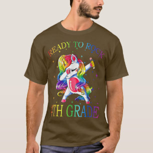 Fertig zum Rock 4. Grade Dabbing Einhorn zurück zu T-Shirt