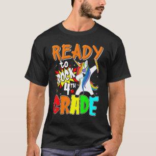 Fertig zum Rock 4. Grade Dabbing Einhorn zurück zu T-Shirt