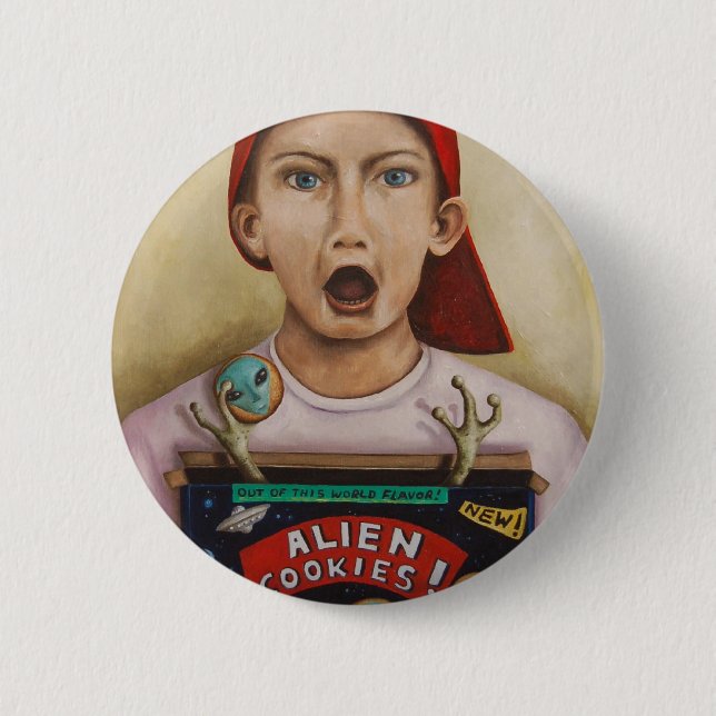 Fertige Malerei der alien-Plätzchen Button (Vorderseite)