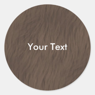 Fertigen Sie Browntierpelz-Aufkleber-Namensschild Runder Aufkleber