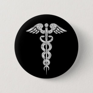 Fertigen Sie - Caduceus-medizinisches Button