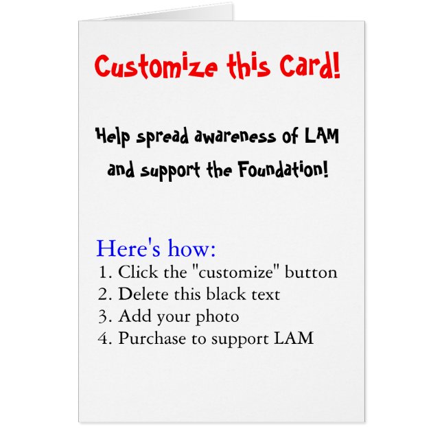 Fertigen Sie diese Karte besonders an! (Vorne)