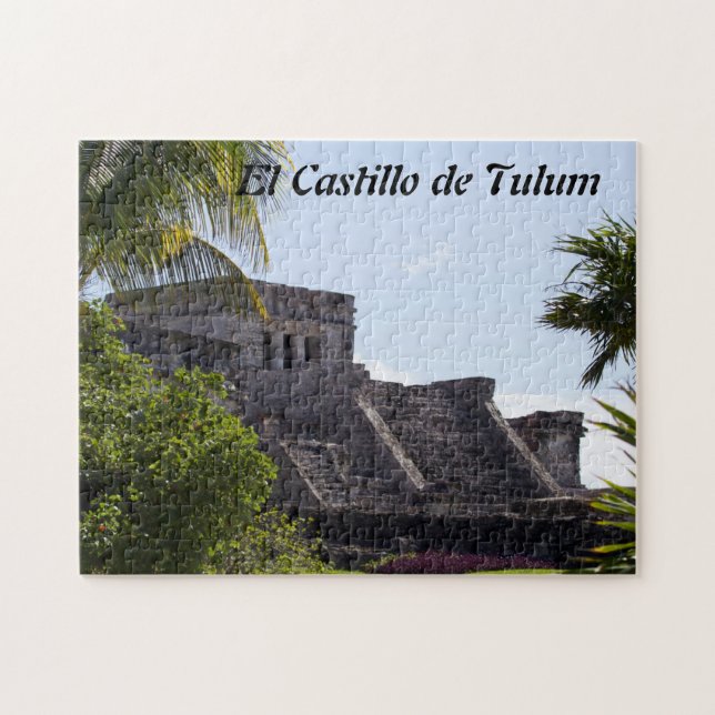 Fertigen Sie El Castillo de Tulum - Mayaruinen Puzzle (Horizontal)