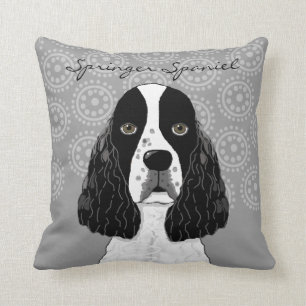 Fertigen Sie englischer Springerspaniel-Hund auf Kissen