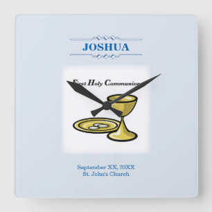 Fertigen Sie, erster Kommunions-Körper und Blut Quadratische Wanduhr
