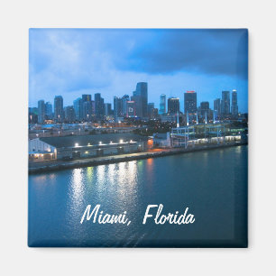 Fertigen Sie Hafen von Miami-Foto besonders an Magnet