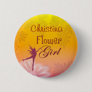 Fertigen Sie Ihren eigenen Blumenmädchenknopf Button