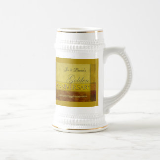 Fertigen Sie Ihren eigenen goldenen Jahrestag Bierglas