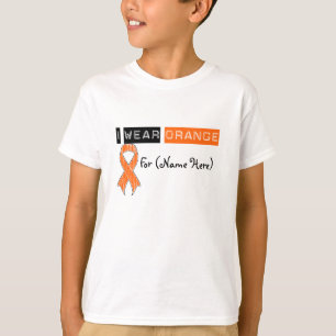 Fertigen Sie mich tragen orange Band-Leukämie T-Shirt