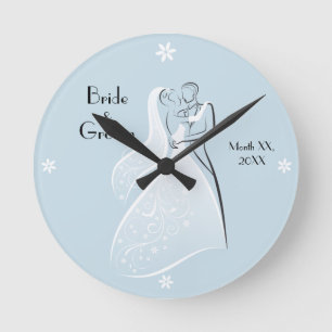 Fertigen Sie Produkt-blaue Retro Runde Wanduhr