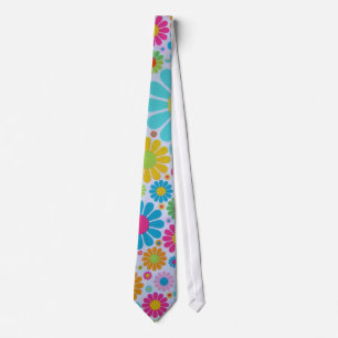Fertigen Sie Retro Funky Blumen-Krawatte besonders Krawatte