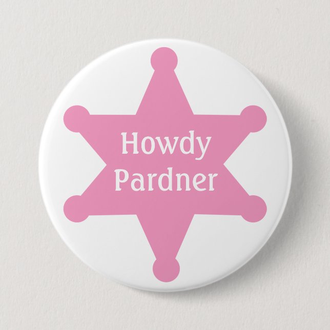 Fertigen Sie rosa Sheriff-Abzeichen besonders an Button (Vorderseite)