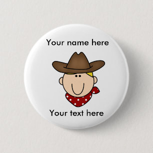 Fertigen Sie sich blonder Cowboy besonders an Button