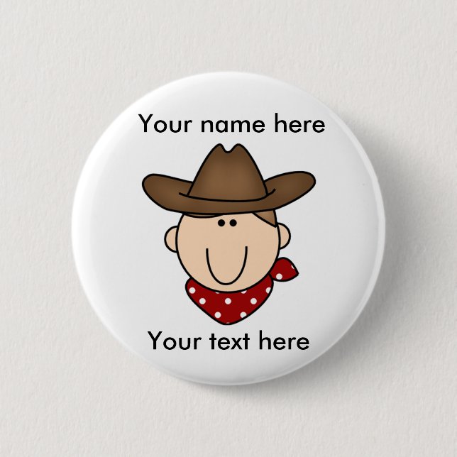 Fertigen Sie sich Brown-Cowboy besonders an Button (Vorderseite)