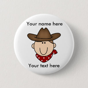 Fertigen Sie sich Brown-Cowboy besonders an Button