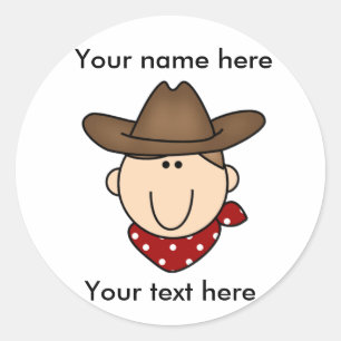 Fertigen Sie sich Brown-Cowboy besonders an Runder Aufkleber