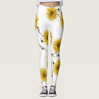 Fertigen Sie Sonnenblume-Entwurf besonders an Leggings