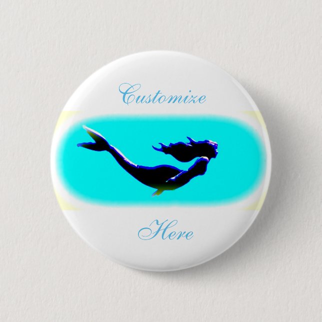 fertigen Sie Unterwasserschwimmenmeerjungfrau Button (Vorderseite)