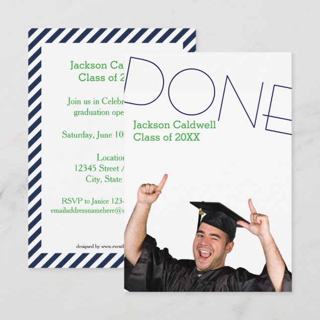 Fertiges Foto Vertikal - Einladung zur dritten Stu (Vorne/Hinten)