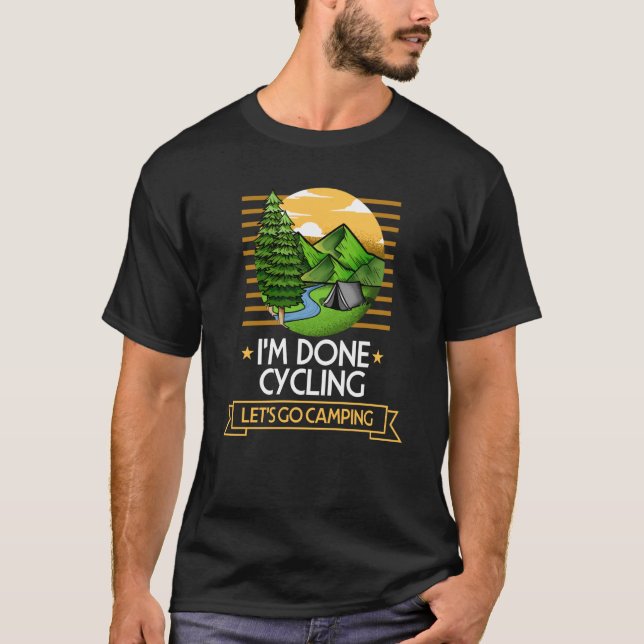 Fertiges Radfahren Lasse Go Camping Biking Nature  T-Shirt (Vorderseite)