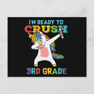Fertigputz 3. Klasse Back School Unicorn Dabbing Postkarte