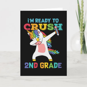 Fertigputz der 2. Klasse Back School Unicorn Dabbi Karte