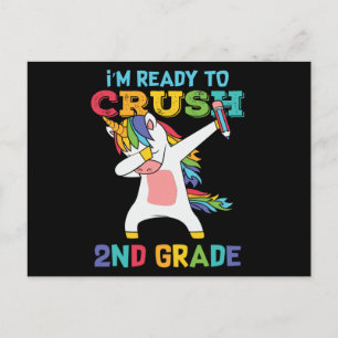 Fertigputz der 2. Klasse Back School Unicorn Dabbi Postkarte