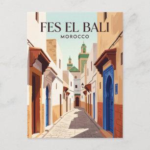 Fes el Bali Medina Marokko Postkarte