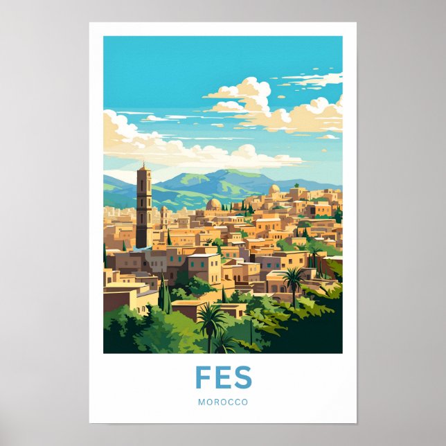 Fes Marokko Reisen Print Poster (Vorne)