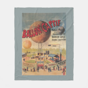 Fesselballonfahrten auf einem Ausstellungsposter Fleecedecke