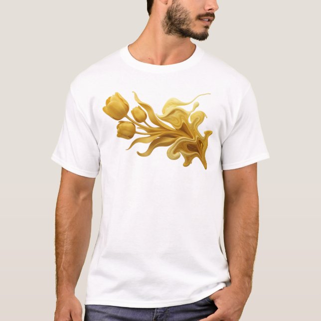 Fesselnde ABSTRACTE BLUMEN Tragbare Kunst T-Shirt (Vorderseite)