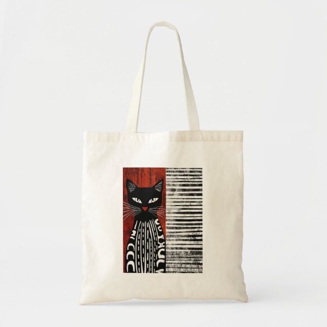 Fesselnde Schwarzkatzenkunst Tragetasche (Vorne)