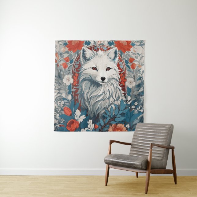 Fesselndes Arktis-Fuchs-Wildleben  Wandteppich (Beispiel)
